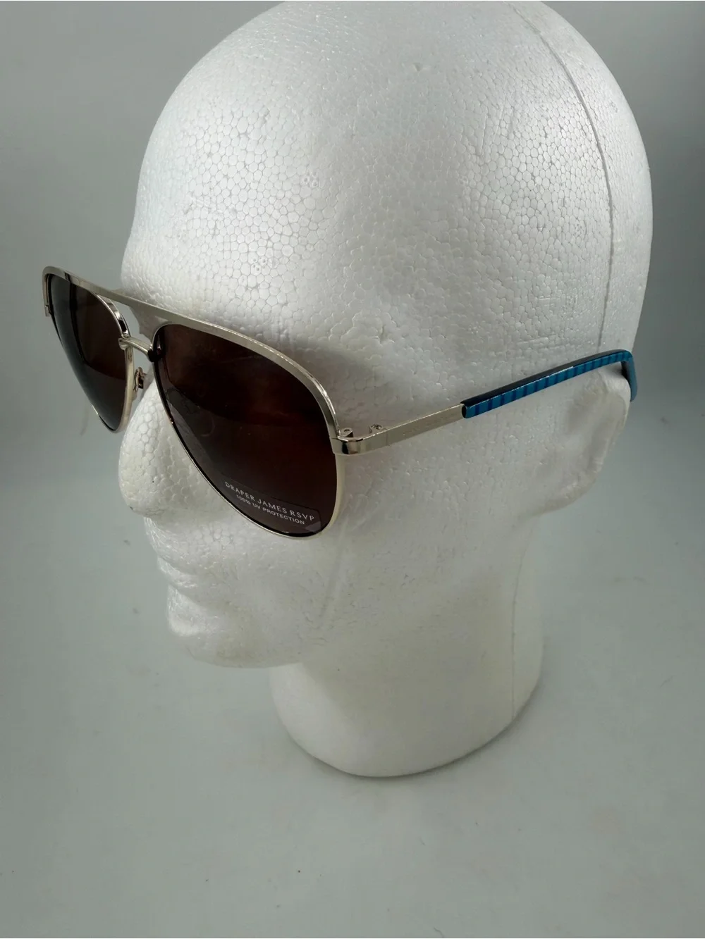 Draper James Women’s Gold Tone Aviator Sunglasses Brown Gradient Lens Brow Bar